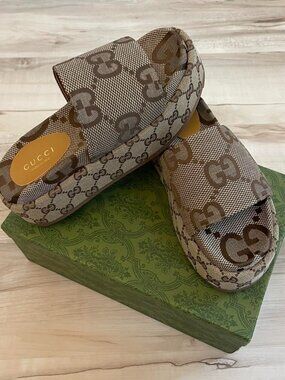 Gucci Platform Sandals – Brown – Size 37 (Fits Women’s 6.5)